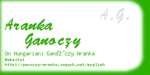 aranka ganoczy business card